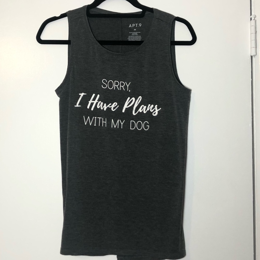 Plans With My Dog Grey Tank